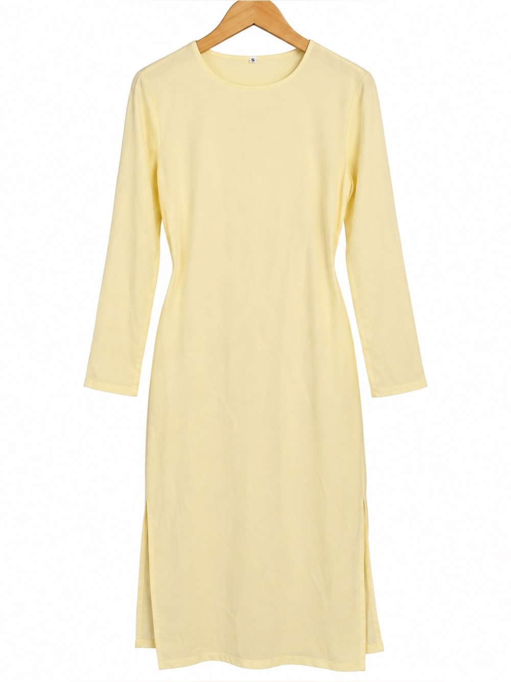 Yellow Linen Maxi Dress with Tie-Back Waist | Size S | NWOT